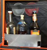 condiment shelve holding various liquor
